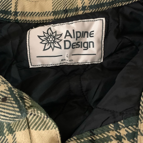 Alpine Design Green and Cream Plaid Shirt Jacket - Picture 2 of 5